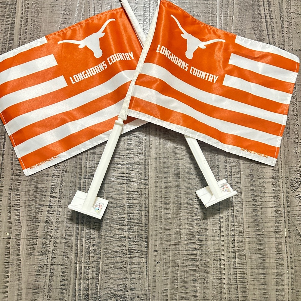 Orange Longhorns Country Car Flags Set